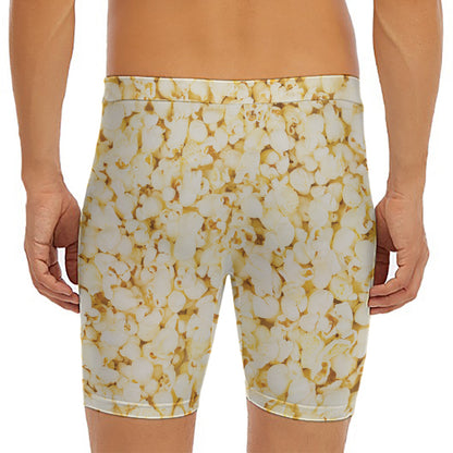 Popcorn Print Men's Long Boxer Briefs