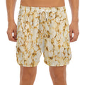 Popcorn Print Men's Split Running Shorts