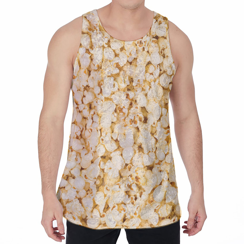 Popcorn Print Men's Velvet Tank Top