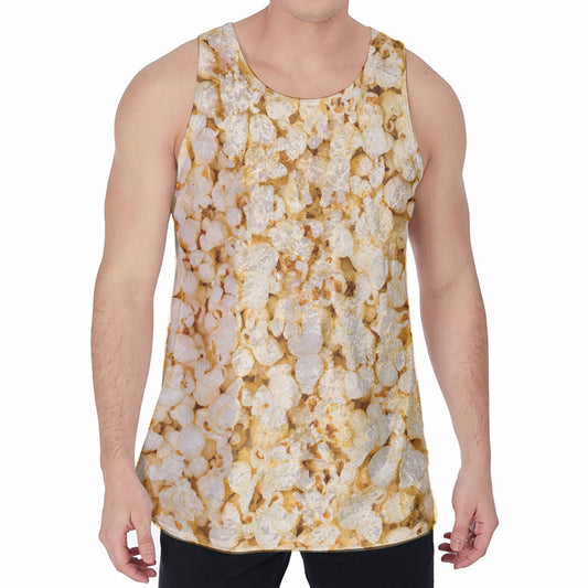 Popcorn Print Men's Velvet Tank Top