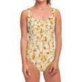 Popcorn Print One Piece Swimsuit