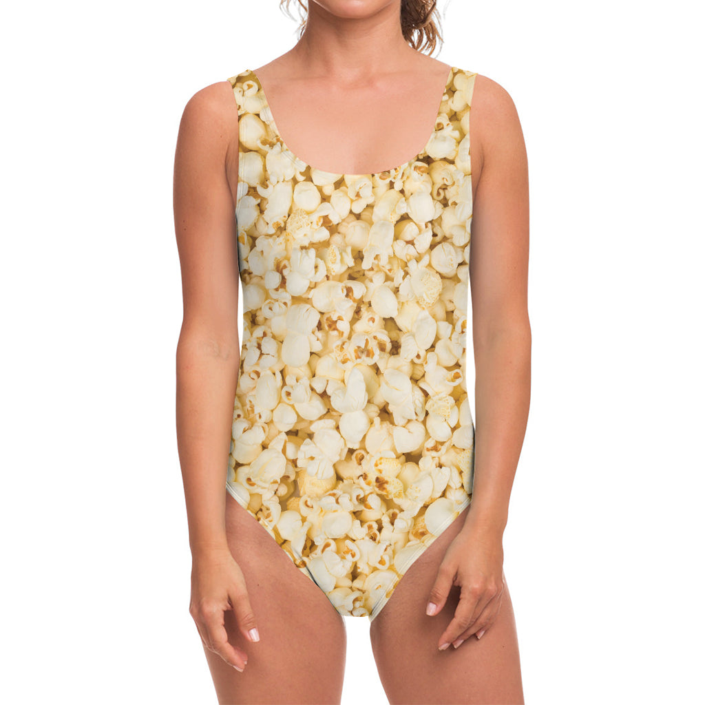 Popcorn Print One Piece Swimsuit