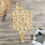 Popcorn Print One Shoulder Bodysuit