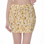Popcorn Print Pencil Mini Skirt