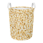 Popcorn Print Round Laundry Basket