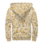 Popcorn Print Sherpa Lined Zip Up Hoodie