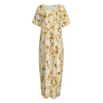Popcorn Print Short Sleeve Long Nightdress