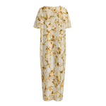 Popcorn Print Short Sleeve Long Nightdress