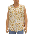 Popcorn Print Sleeveless Baseball Jersey