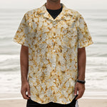 Popcorn Print Textured Short Sleeve Shirt