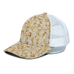 Popcorn Print White Mesh Trucker Cap