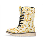 Popcorn Print Winter Boots