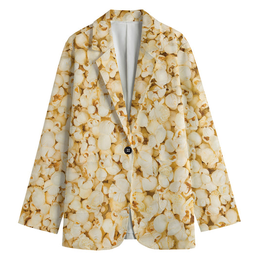 Popcorn Print Women's Cotton Blazer
