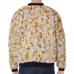 Popcorn Print Zip Sleeve Bomber Jacket