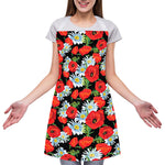 Poppy And Chamomile Pattern Print Adjustable Apron