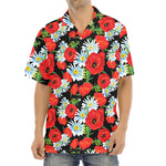 Poppy And Chamomile Pattern Print Aloha Shirt