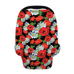 Poppy And Chamomile Pattern Print Baby Seat Cover