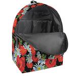 Poppy And Chamomile Pattern Print Backpack