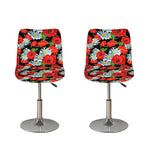 Poppy And Chamomile Pattern Print Bar Stool Covers