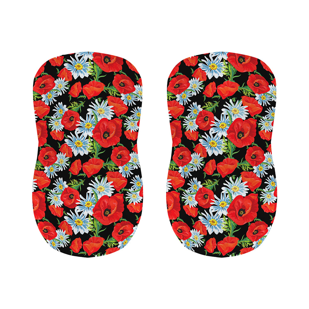 Poppy And Chamomile Pattern Print Bar Stool Covers
