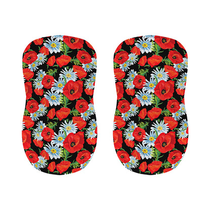 Poppy And Chamomile Pattern Print Bar Stool Covers
