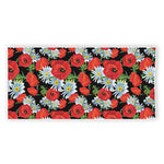 Poppy And Chamomile Pattern Print Beach Towel