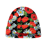 Poppy And Chamomile Pattern Print Beanie