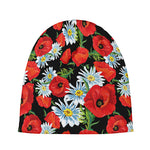 Poppy And Chamomile Pattern Print Beanie