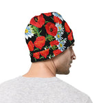 Poppy And Chamomile Pattern Print Beanie