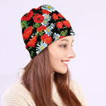 Poppy And Chamomile Pattern Print Beanie