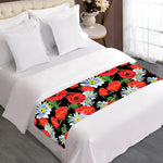 Poppy And Chamomile Pattern Print Bed Runner