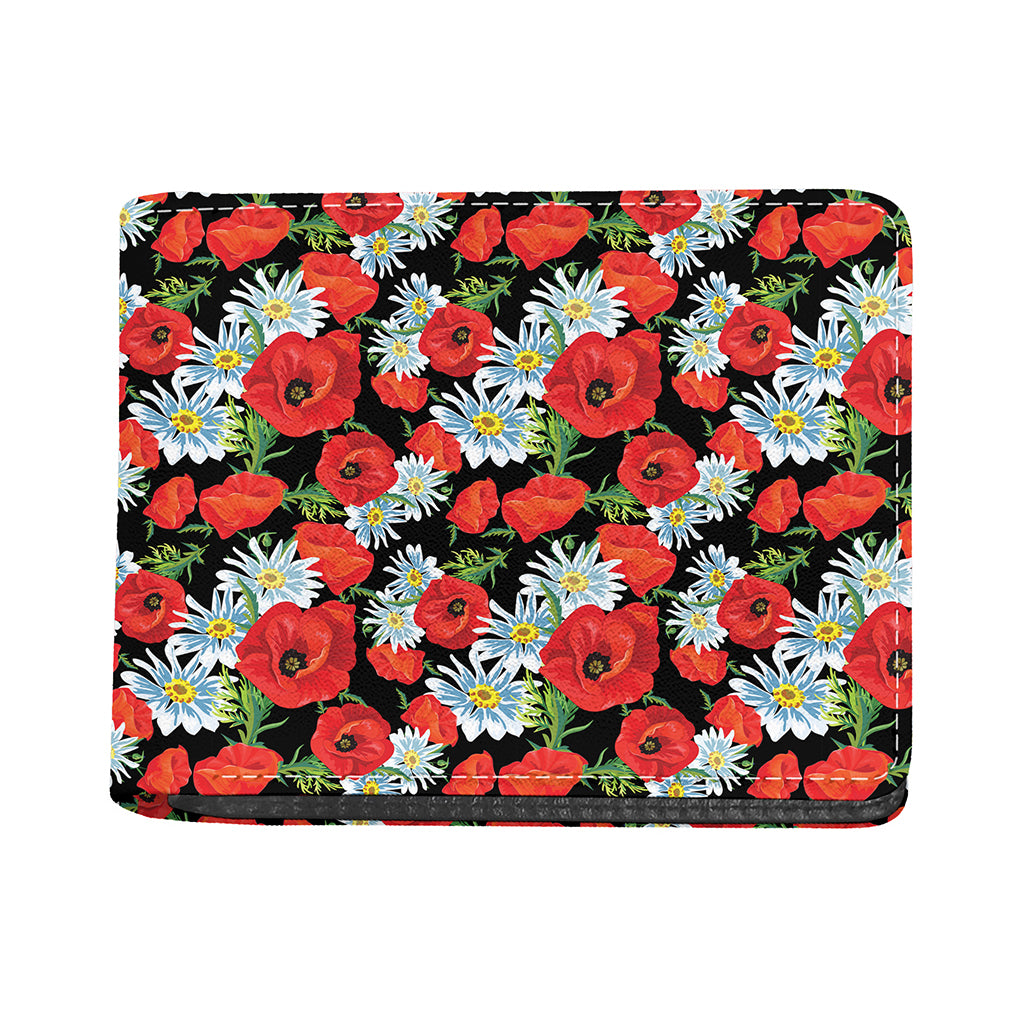 Poppy And Chamomile Pattern Print Bifold Wallet