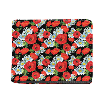Poppy And Chamomile Pattern Print Bifold Wallet