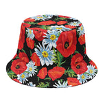 Poppy And Chamomile Pattern Print Bucket Hat