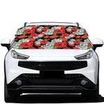 Poppy And Chamomile Pattern Print Car Windshield Snow Cover