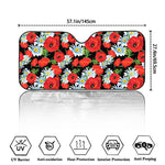 Poppy And Chamomile Pattern Print Car Windshield Sun Shade