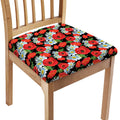 Poppy And Chamomile Pattern Print Chair Cushion Cover