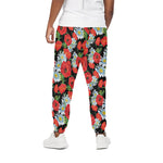 Poppy And Chamomile Pattern Print Cotton Pants