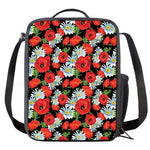 Poppy And Chamomile Pattern Print Crossbody Lunch Bag