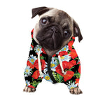 Poppy And Chamomile Pattern Print Dog Zip Up Hoodie