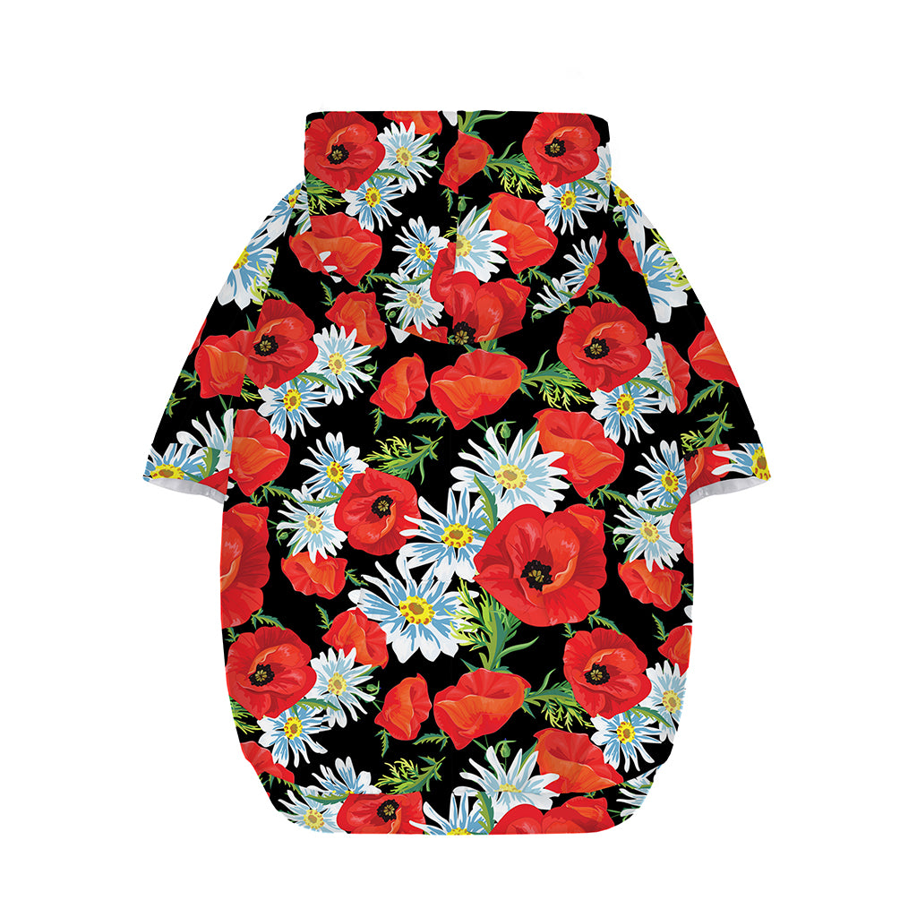 Poppy And Chamomile Pattern Print Dog Zip Up Hoodie