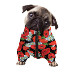 Poppy And Chamomile Pattern Print Dog Zip Up Jacket