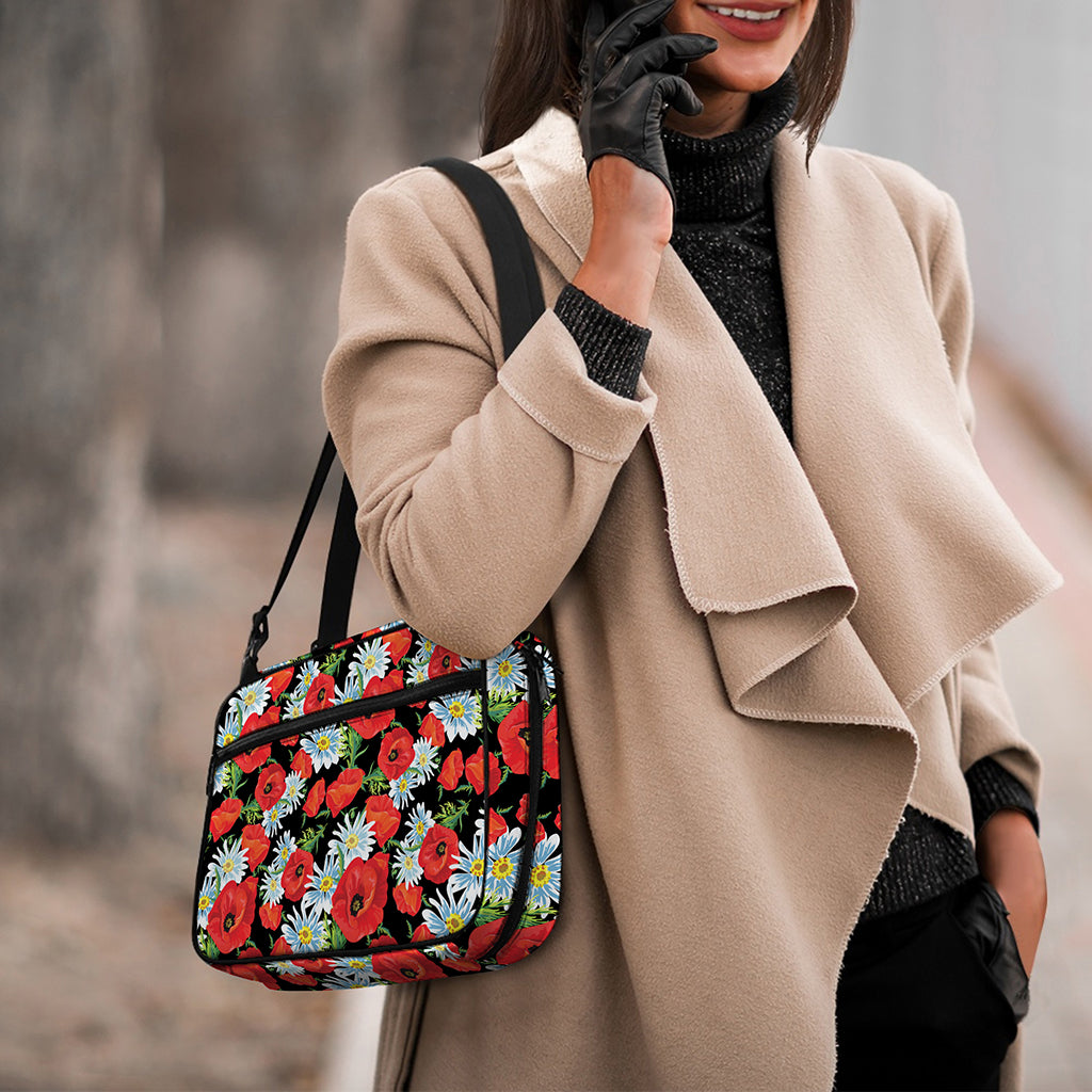 Poppy And Chamomile Pattern Print Double Strap Bible Bag