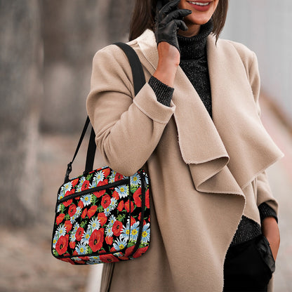 Poppy And Chamomile Pattern Print Double Strap Bible Bag