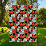 Poppy And Chamomile Pattern Print Garden Flag