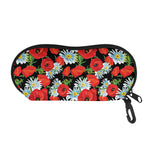 Poppy And Chamomile Pattern Print Glasses Case