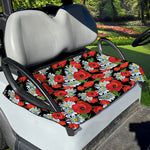Poppy And Chamomile Pattern Print Golf Cart Seat Cover