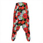 Poppy And Chamomile Pattern Print Hammer Pants