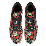 Poppy And Chamomile Pattern Print High Top Leather Sneakers