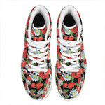 Poppy And Chamomile Pattern Print High Top Leather Sneakers